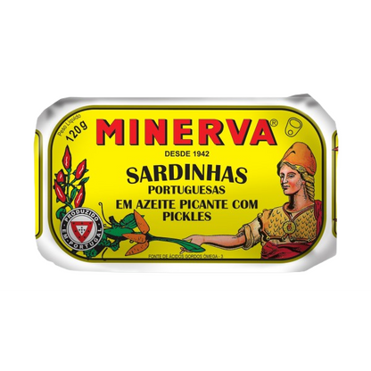 Canned Sardines with Pickles by Minerva the Portuguese Canned Sardines Cannery
