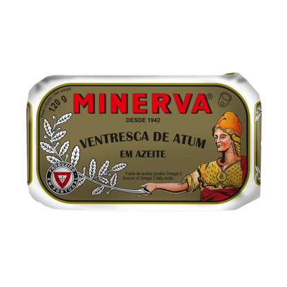 Premium tuna belly in a can by Minerva canned fish portuguese brand