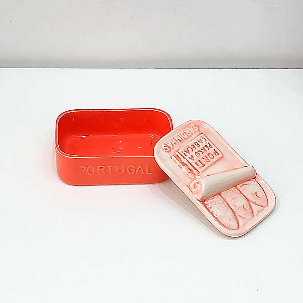 Coral Hand-painted Portuguese Ceramic Soap Box