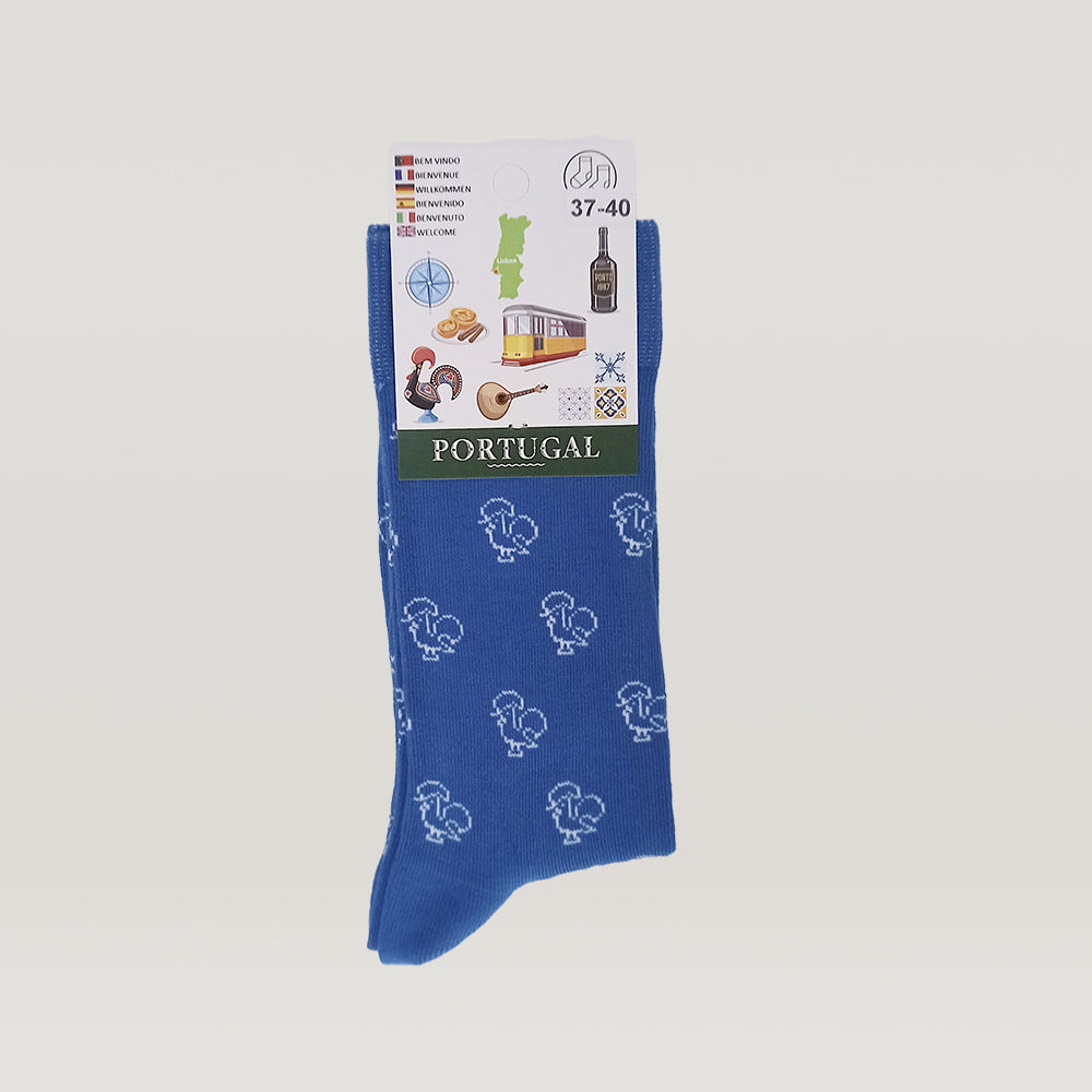 A comfortable Socks - Elegant Barcelos Rooster Pattern with a stylish design on it from Tejo Shop.