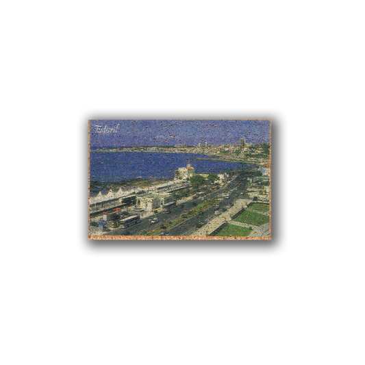 A vintage postcard of Estoril displays a coastal cityscape with the iconic Casino Estoril—an ideal image for the New Jamp "Estoril - Cork Fridge Magnet.