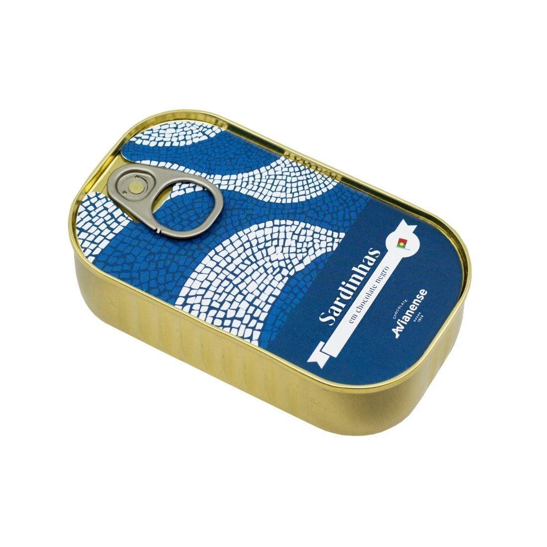 Avianense Chocolate - Small Chocolate Sardine in a can decorated with the traditional portuguese loop