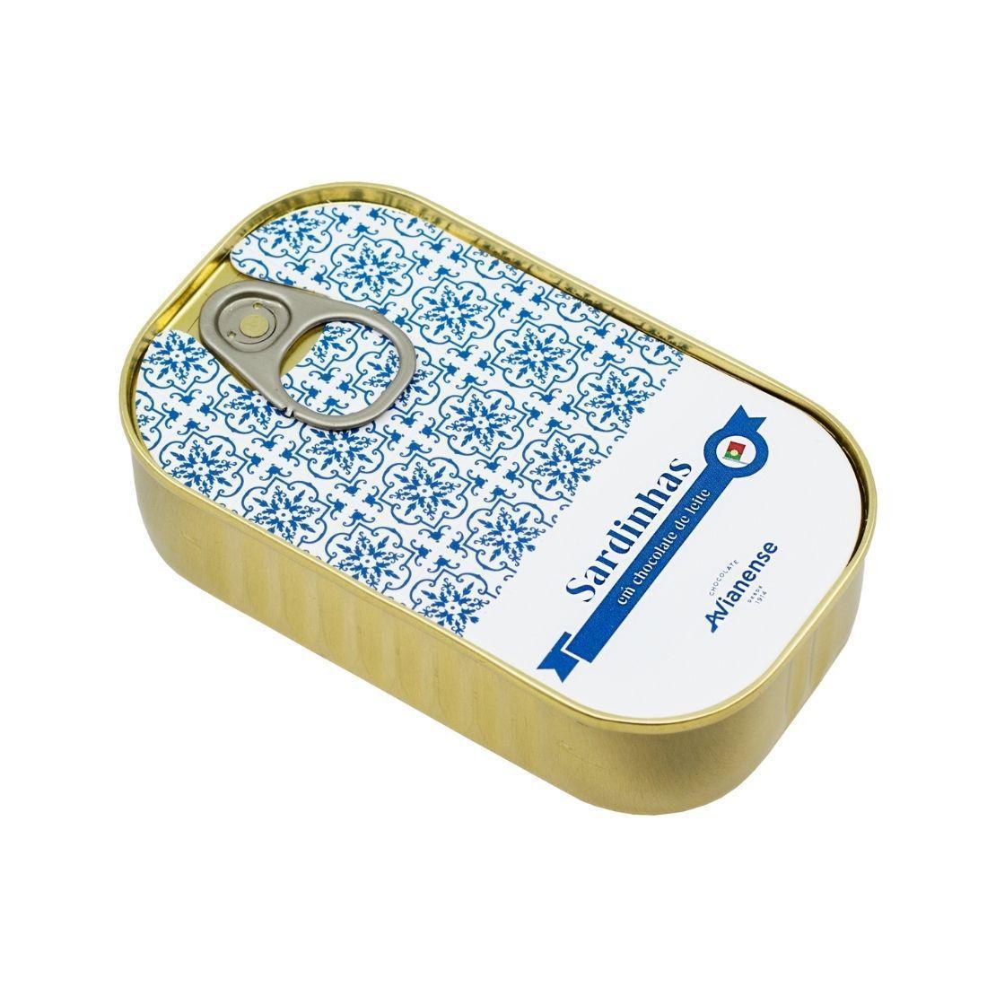 Avianense Chocolate - Small Chocolate Sardine in a can decorated with the traditional portuguese tiles
