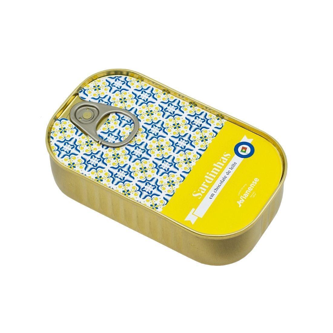 Avianense Chocolate - Small Chocolate Sardine in a can decorated with the traditional portuguese tiles